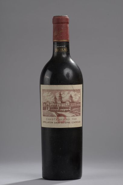 null 1 bouteille CH. COS D'ESTOURNEL, 2° cru Saint-Estèphe 1948 (Mise Nicolas, LB)...