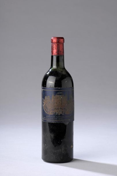 null 1 bouteille CH. PALMER, 3° cru Margaux 1955 (es, fanée, LB) 