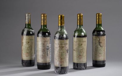 null 5 bouteilles CH. GRUAUD-LAROSE, 2° cru Saint-Julien 1959 (étiquettes fanées,...