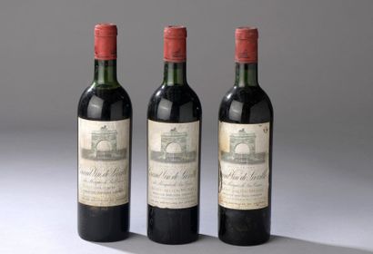 null 3 bouteilles CH. LEOVILLE-LAS-CASES, 2° cru Saint-Julien 1964 (elt, 1 MB) 