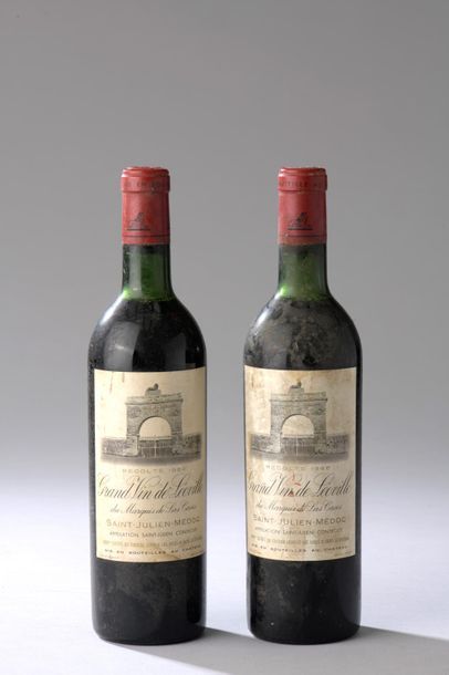 null 2 bouteilles CH. LEOVILLE-LAS-CASES, 2° cru Saint-Julien 1966 (ett, 1 TLB, 1...
