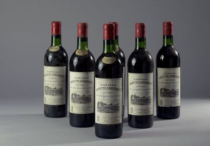null 6 bouteilles CH. LAFFITTE-CARCASSET, Saint-Estèphe 1970 (ets, 2 SM, les autres...