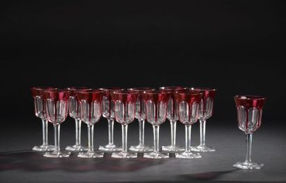 null BACCARAT.

Suite de douze verres modèle "Malmaison" en cristal taillé blanc...