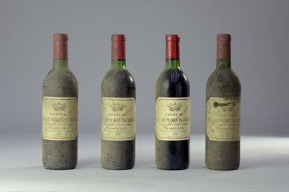 null 4 bouteilles CH. BEL AIR MARQUIS D'ALIGRE, Margaux 1972 (ets, ett, 3 TLB, 1...