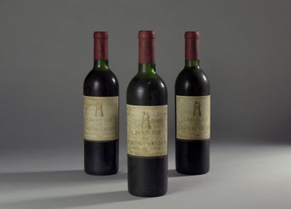 null 3 bouteilles CH. LATOUR, 1° cru Pauillac 1972 (ets, elt, 1 LB, 1 MB) 
