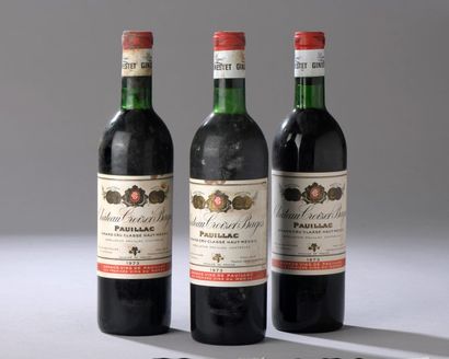 null 3 bouteilles CH. CROIZET-BAGES, 5° cru Pauillac 1973 (J) 