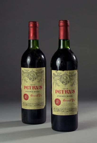 null 2 bouteilles PETRUS, Pomerol 1974 (es, elt, 1 TLB) 