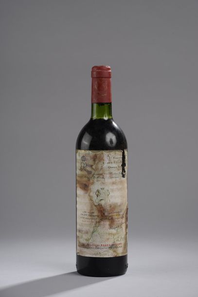 null 1 bouteille CH. MOUTON-ROTHSCHILD, 1° cru Pauillac 1977 (eta, ett, niveau rare...