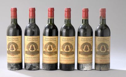null 6 bouteilles CH. ANGELUS, 1° Grand Cru St-Emilion 1978 (es, 2 TLB, 2 LB, 1 MB)...