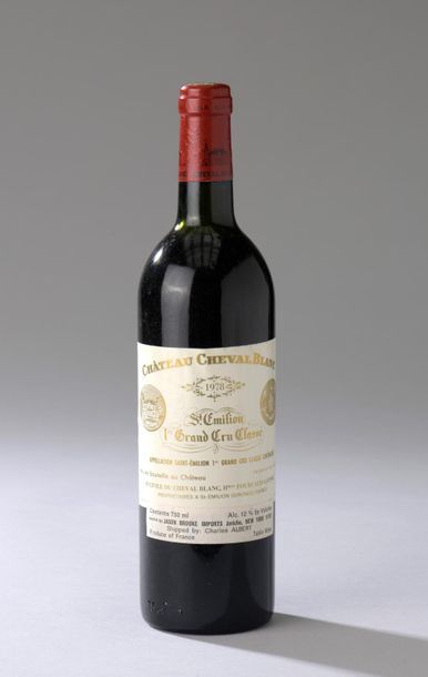 null 1 bouteille CH. CHEVAL-BLANC, 1° Grand Cru St-Emilion 1978 (étiquette U.S.,...