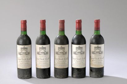 null 5 bouteilles CH. LEOVILLE-LAS-CASES, 2° cru Saint-Julien 1978 (es, elt, 3 J)...