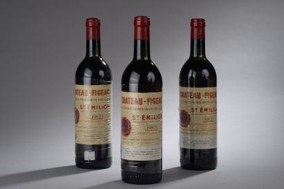 null 3 bouteilles CH. FIGEAC, 1° Grand Cru St-Emilion 1982 (TLB, ét US) 