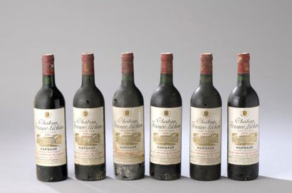 null 6 bouteilles CH. PRIEURE-LICHINE, 4° cru Margaux 1982 (ets)
