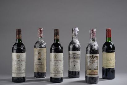 null Ensemble de 6 bouteilles : 2 bouteilles CH. LASCOMBES, 2° cru Margaux 1985 (1...