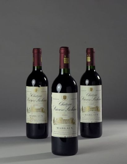 null 3 bouteilles CH. PRIEURE-LICHINE, 4° cru Margaux 1989 (1 elt, 1 tachée) 