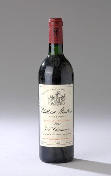 null 1 bouteille CH. MONTROSE, 2° cru Saint-Estèphe 1990 (es, elt, légères griffures,...