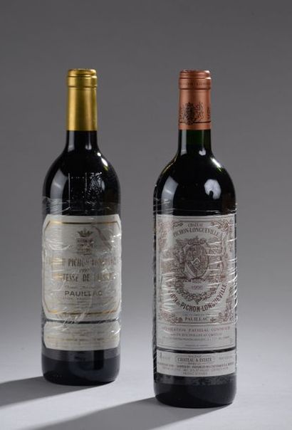 null 2 bouteilles CH. PICHON-LONGUEVILLE, 2° cru Pauillac [1 Baron de 1996, 1 Comtesse...