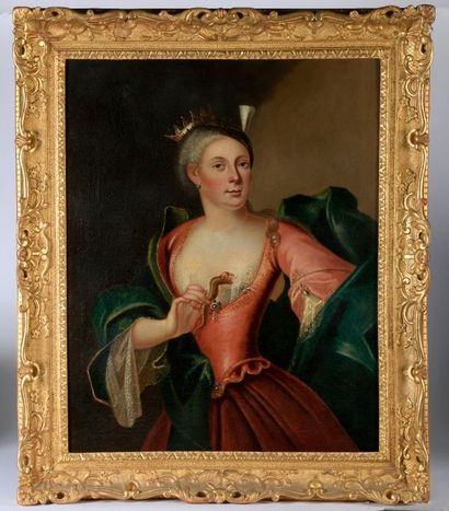 null École française du XVIIIe siècle. 

Portrait de femme en Cléopâtre.

Huile sur...