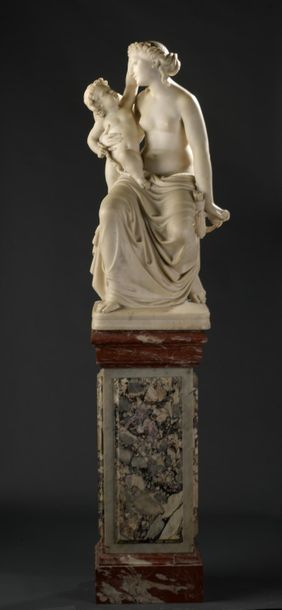 null Pierre LOISON (Mer, 1816 - cannes, 1886).

Diane et l'Amour.

Groupe sculpte?...