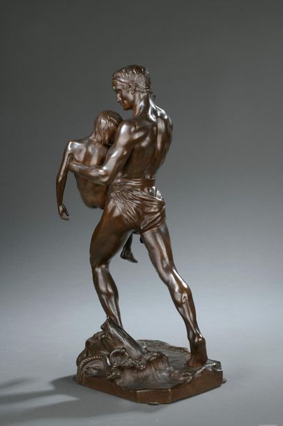 null Jean-Ossaye MONBUR (Ernezat, 1850 - Vichy, 1896).

L'enfant retrouvé.

Bronze...