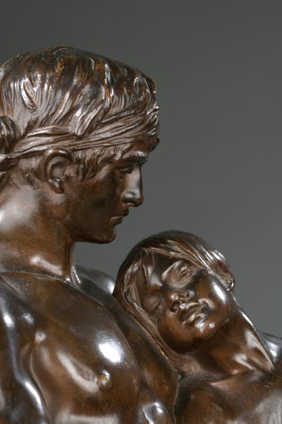 null Jean-Ossaye MONBUR (Ernezat, 1850 - Vichy, 1896).

L'enfant retrouvé.

Bronze...