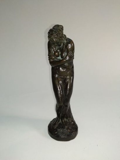null D'après Jean-Antoine HOUDON (Versailles, 1741 - Paris, 1828).

La Frileuse.

Bronze...