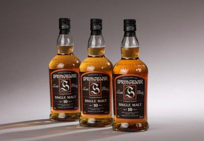 null *3 bouteilles SCOTCH WHISKY "Single Malt", Springbank 10 ans (Campbeltown) 