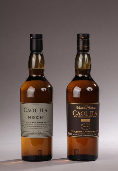 null *2 bouteilles SCOTCH WHISKY "Single Malt", Caol Ila (1 "Moch", 1 The Distillers'...