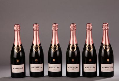 null *7 bouteilles CHAMPAGNE rosé, Bollinger (1 capsule déchirée et ôtée) 