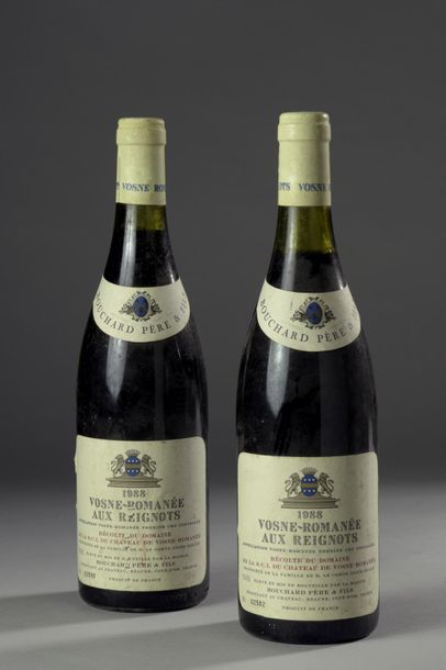 null 2 bouteilles VOSNE-ROMANEE "Aux Reignots", Domaine du Comte Liger-Belair 1988...