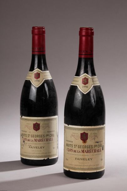 null 2 bouteilles NUITS-ST-GEORGES "Clos de la Maréchale", Faiveley 1998 (ela) 