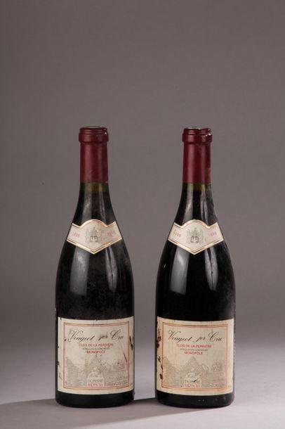 null 2 bouteilles VOUGEOT "Clos de la Perrière 1er cru", Bertagna 1998 (ela) 