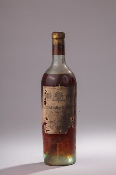 null 1 bouteille Château RAYNE-VIGNEAU, 1° cru Sauternes 1907 (millésime difficile...