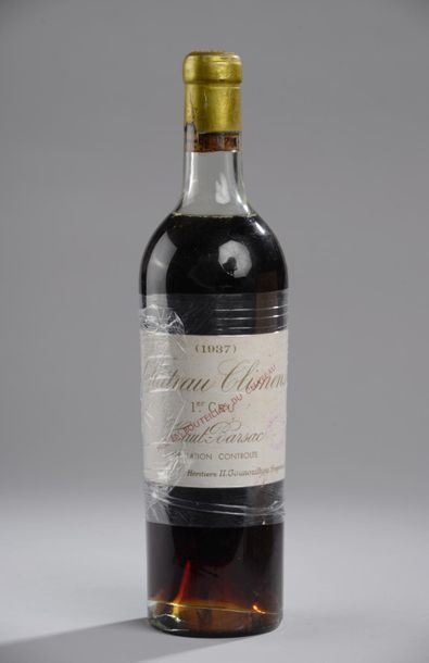null 1 bouteille Château CLIMENS, 1° cru Barsac 1937 (LB/MB) 