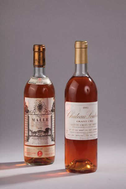 null 1 bouteille Château DE MALLE, 2° cru Sauternes 1972 (TLB, on joint 1 Loubens...