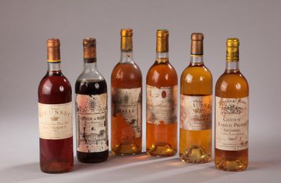 null Ensemble de 6 bouteilles :
- 1 bouteille Château RABAUD-PROMIS, 1° cru Sauternes...