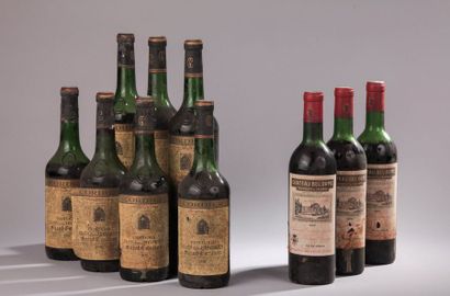 null Ensemble de 10 bouteilles : 
- 3 bouteilles Château BEL-ORME Tronquoy de Lalande,...