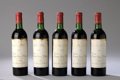 null 5 bouteilles Château MOUTON-BARON-PHILIPPE, 5° cru Pauillac 1970 (4 TLB) 