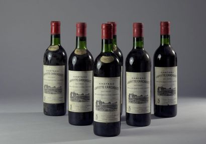 null 6 bouteilles Château LAFFITTE-CARCASSET, Saint-Estèphe 1970 (ets, 2 SM, les...
