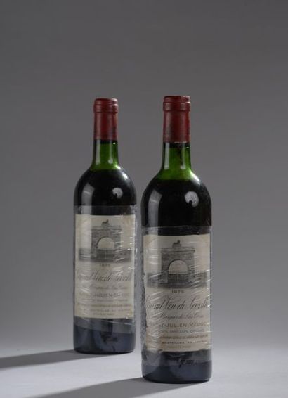 null 2 bouteilles Château LEOVILLE-LAS-CASES, 2° cru Saint-Julien 1975 (es, 1 LB,...