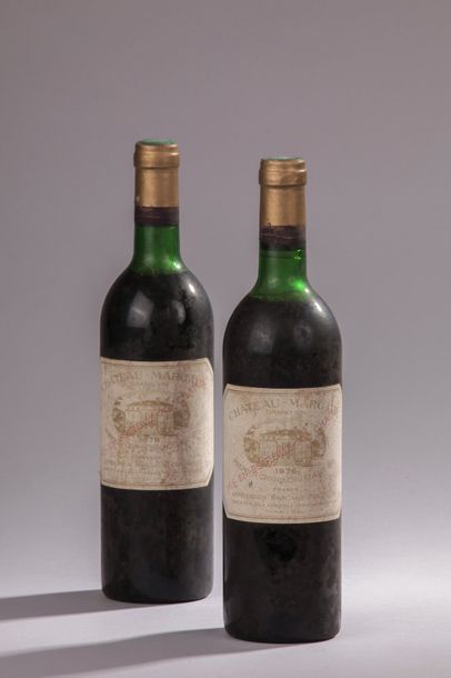 null 2 bouteilles Château MARGAUX, 1° cru Margaux 1976 (elt, 1 TLB, 1 LB) 