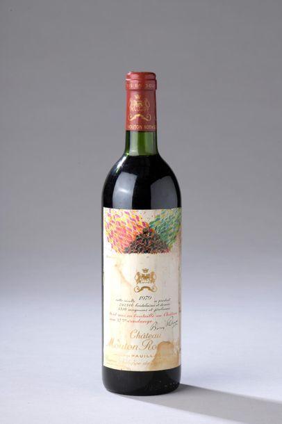 null 1 bouteille Château MOUTON-ROTHSCHILD, 1° cru Pauillac 1979 (ett, ela, J) 