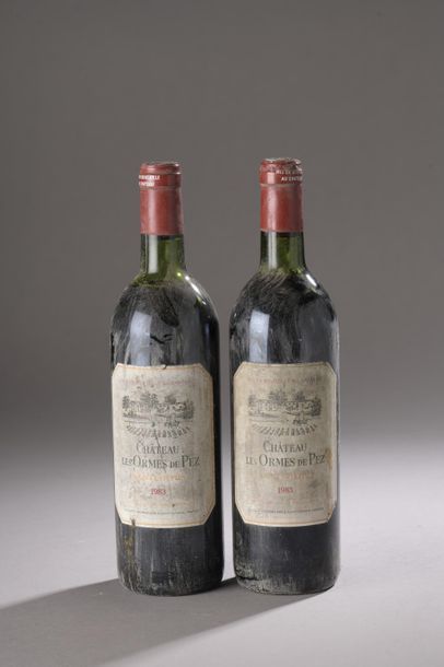 null 2 bouteilles Château LES ORMES DE PEZ, Saint-Estèphe 1983 (es, elt, 1 TLB, 1...