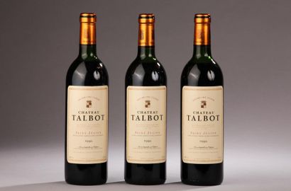 null 3 bouteilles Château TALBOT, 4° cru Saint-Julien 1986 (MB) 