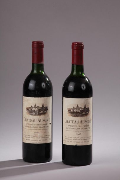 null 2 bouteilles Château AUSONE, 1er Grand Cru St-Emilion 1987 (ela, els, TLB) 