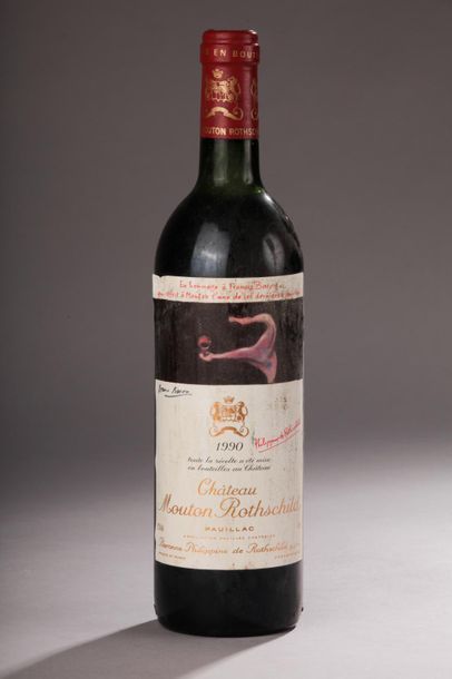 null 1 bouteille Château MOUTON-ROTHSCHILD, 1° cru Pauillac 1990 (es, elt, LB) 