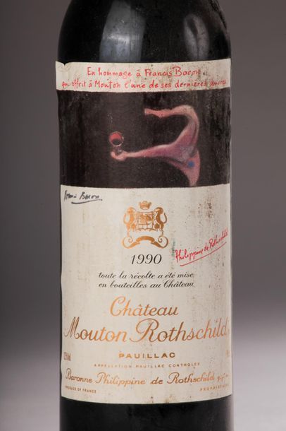 null 1 bouteille Château MOUTON-ROTHSCHILD, 1° cru Pauillac 1990 (es, elt, LB) 
