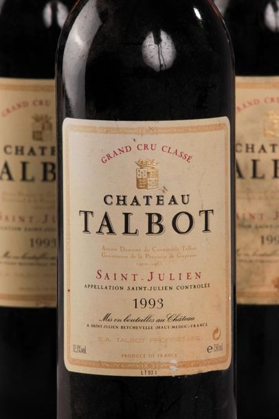 null 6 bouteilles Château TALBOT, 4° cru Saint-Julien 1993 (es elt) 