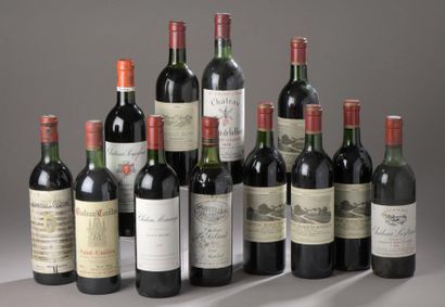 null 12 bouteilles BORDEAUX DIVERS (Poujeaux Maucamps 98, Marquis de Ségur 88, etc)...