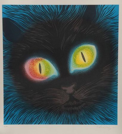 null Victor VASARELY (1906-1997).
Le chat.
Lithographie signée en bas à droite et...